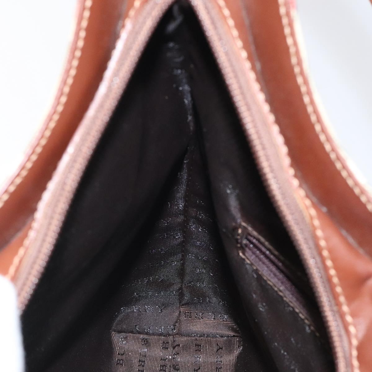 BURBERRY Nova Check Shoulder Bag PVC Beige Auth 124279