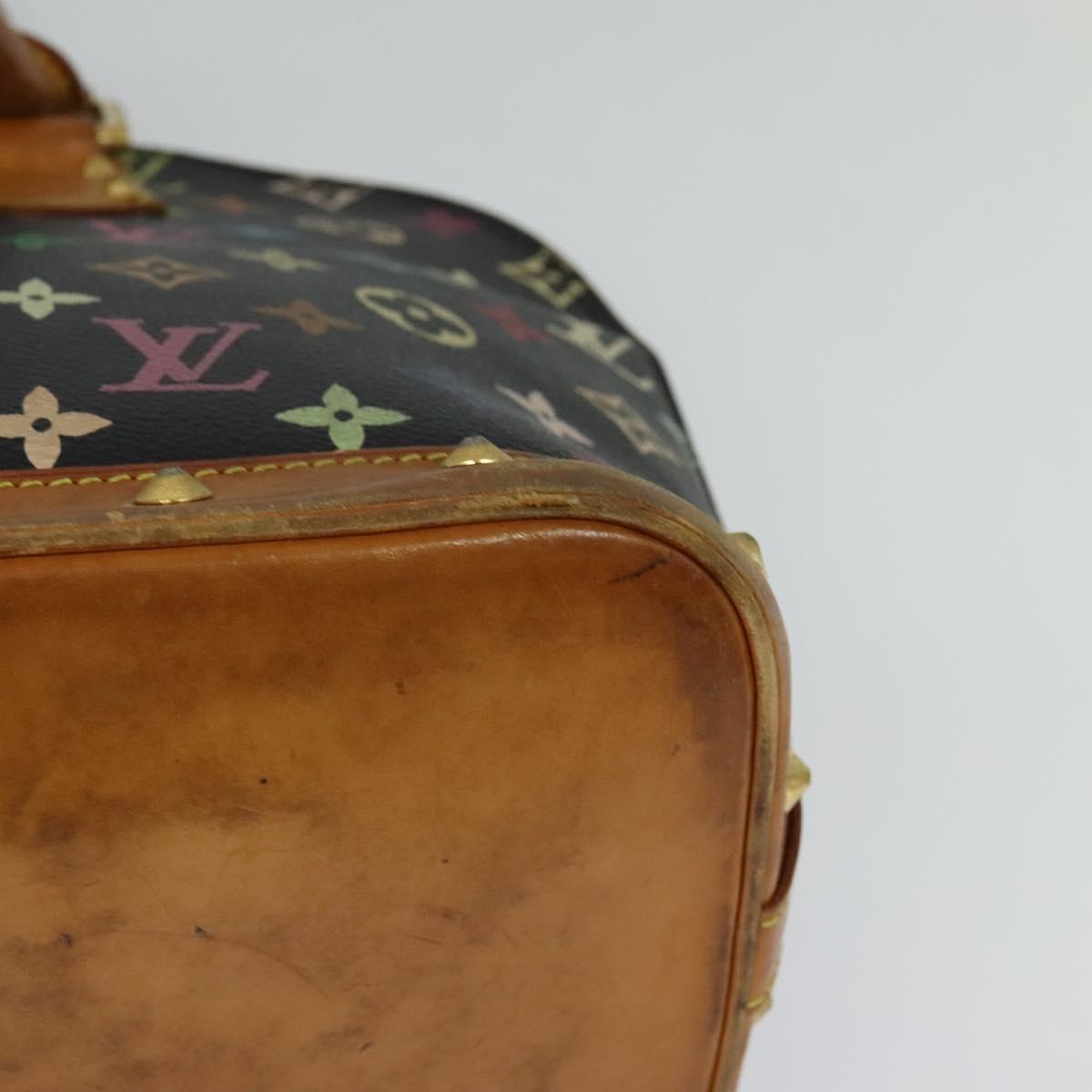 LOUIS VUITTON Monogram Multicolor Alma Hand Bag Black M92646 LV Auth 124283