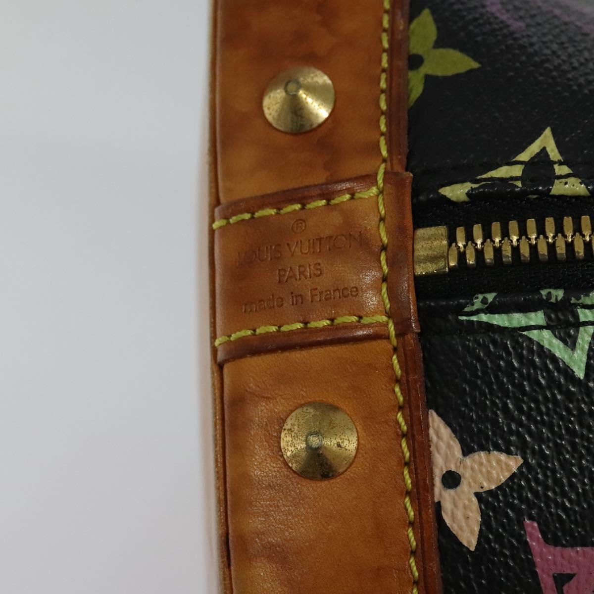 LOUIS VUITTON Monogram Multicolor Alma Hand Bag Black M92646 LV Auth 124283