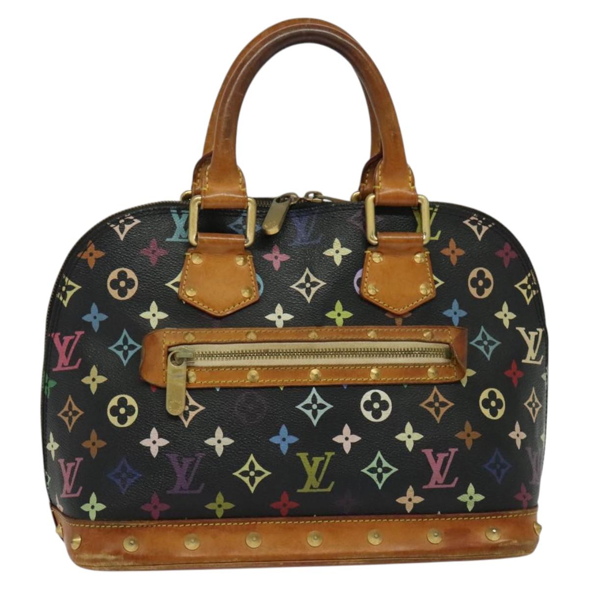 LOUIS VUITTON Monogram Multicolor Alma Hand Bag Black M92646 LV Auth 124283