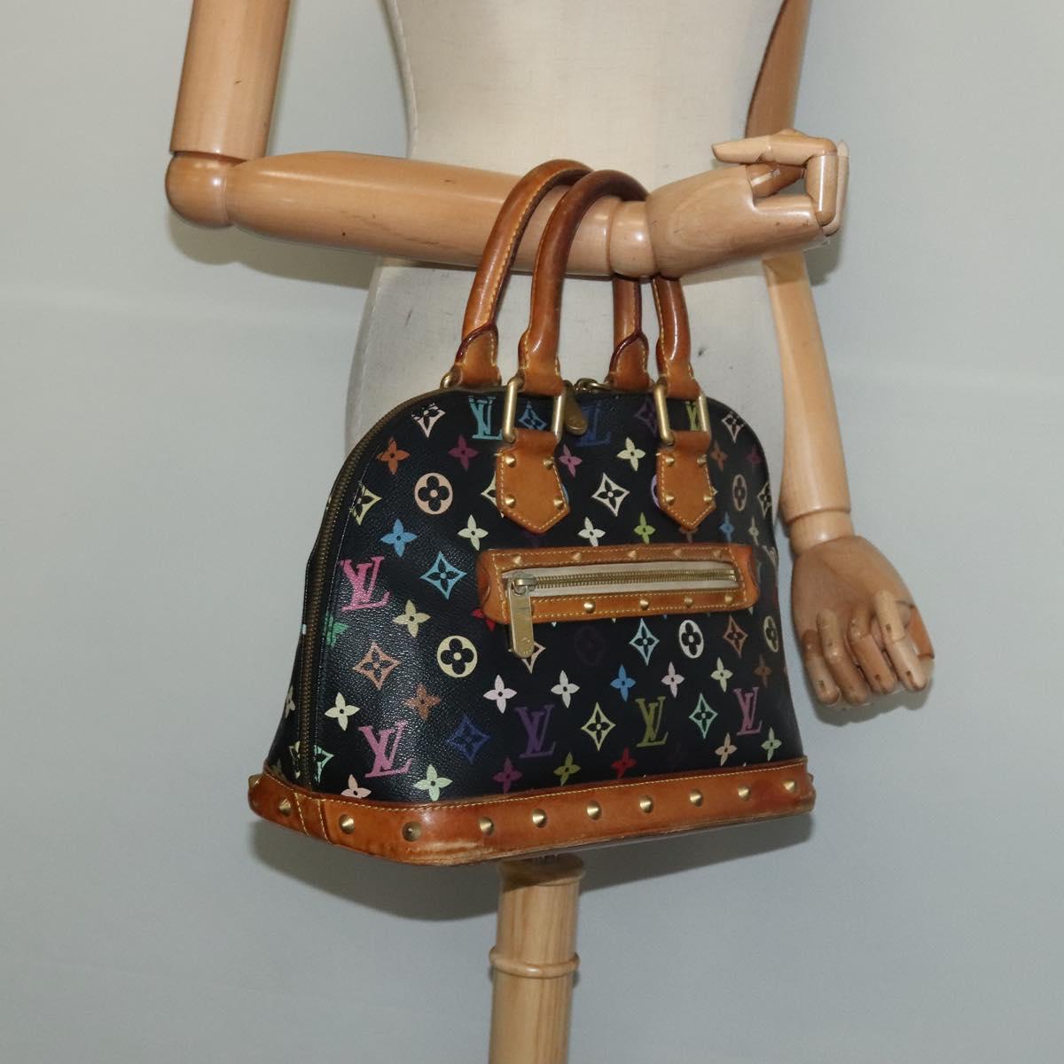 LOUIS VUITTON Monogram Multicolor Alma Hand Bag Black M92646 LV Auth 124283