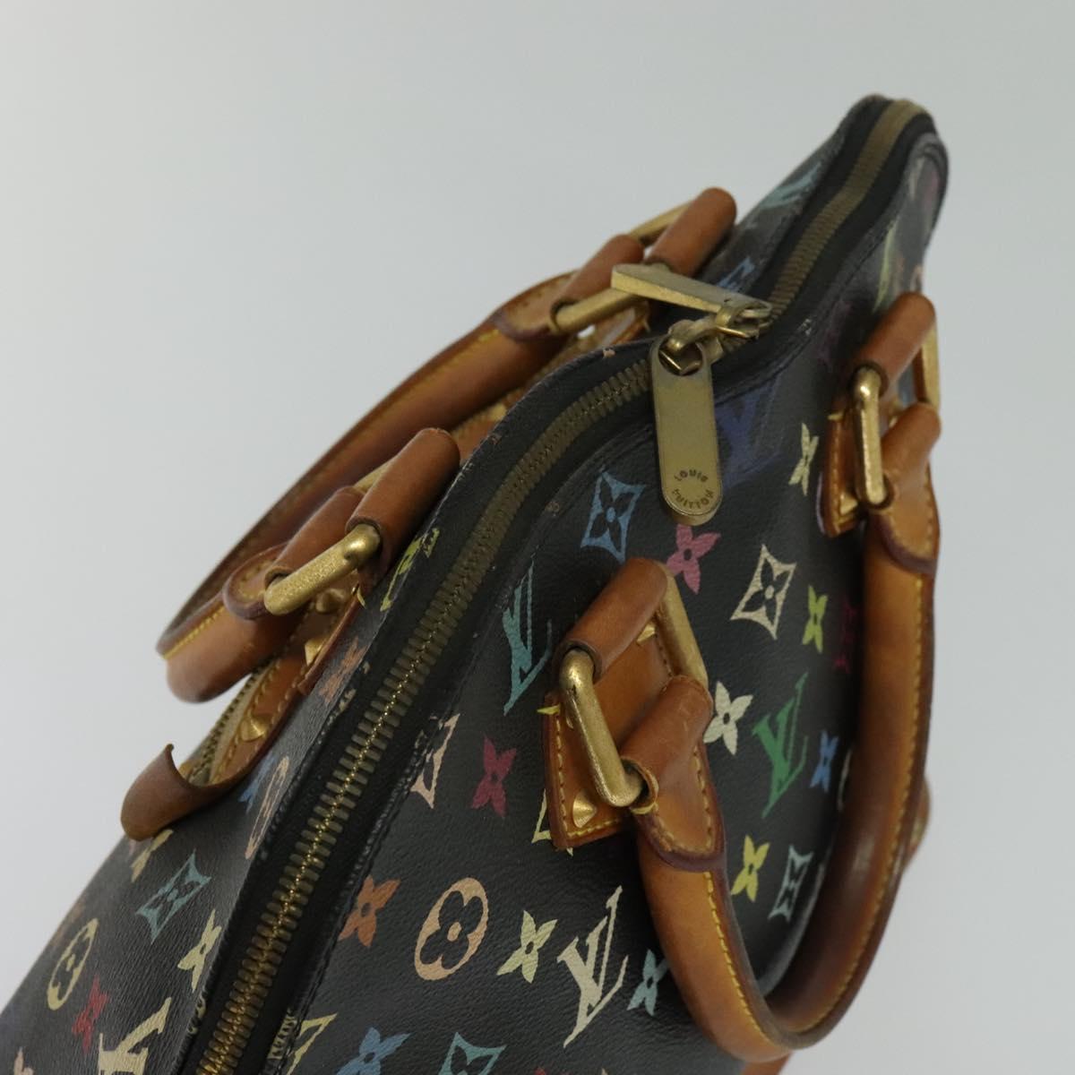 LOUIS VUITTON Monogram Multicolor Alma Hand Bag Black M92646 LV Auth 124283