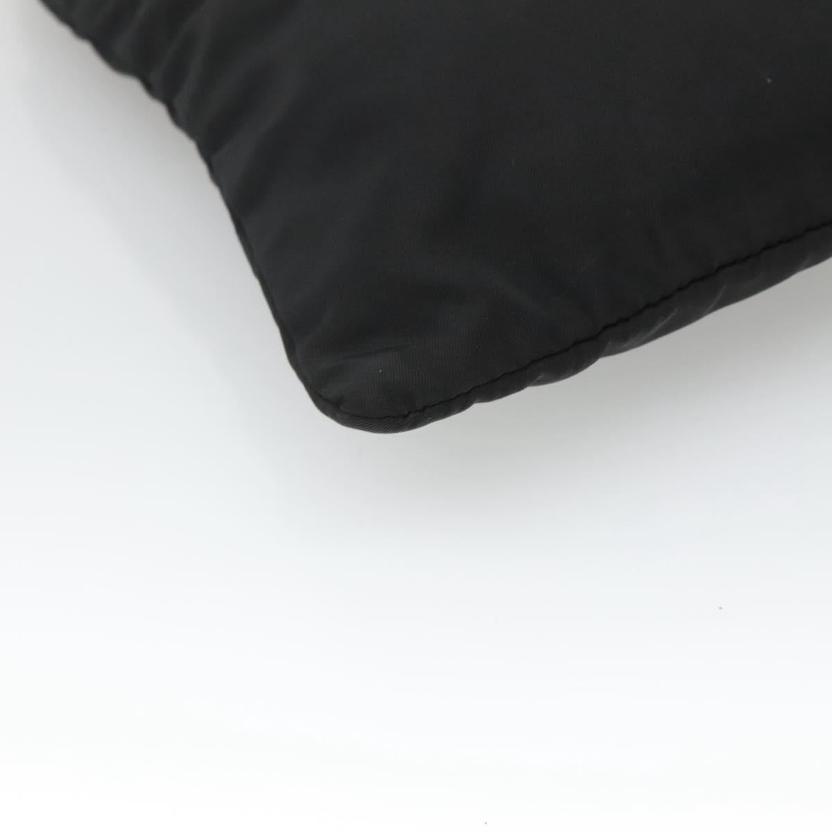 PRADA Shoulder Bag Nylon Black Silver Auth 124290