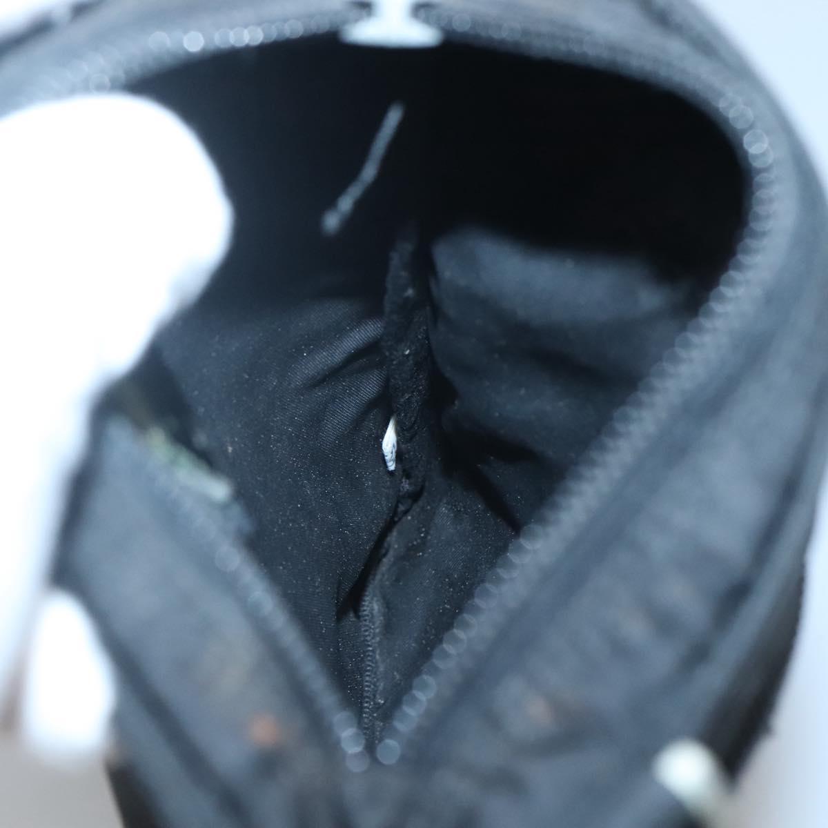 PRADA Shoulder Bag Nylon Black Silver Auth 124290