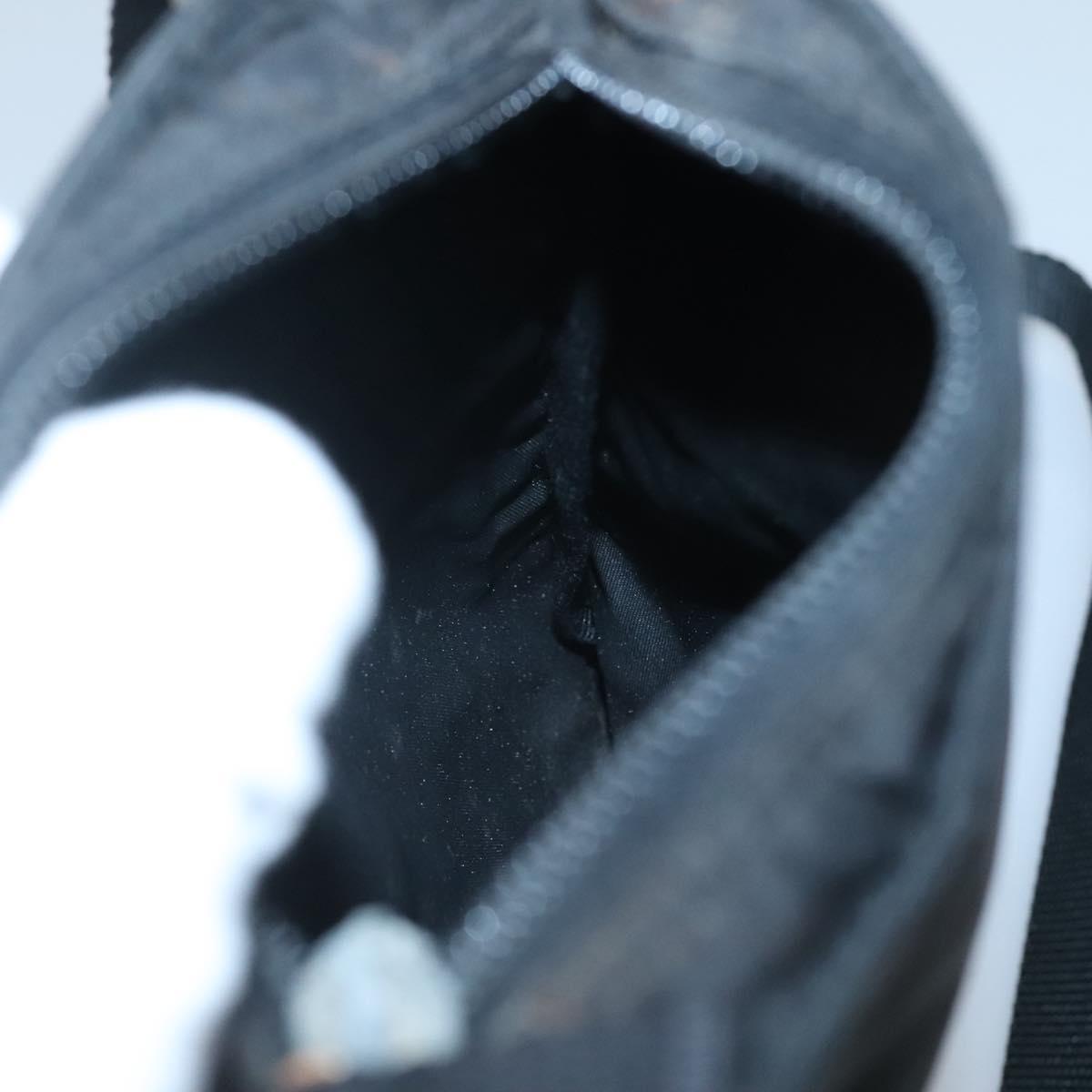 PRADA Shoulder Bag Nylon Black Silver Auth 124290