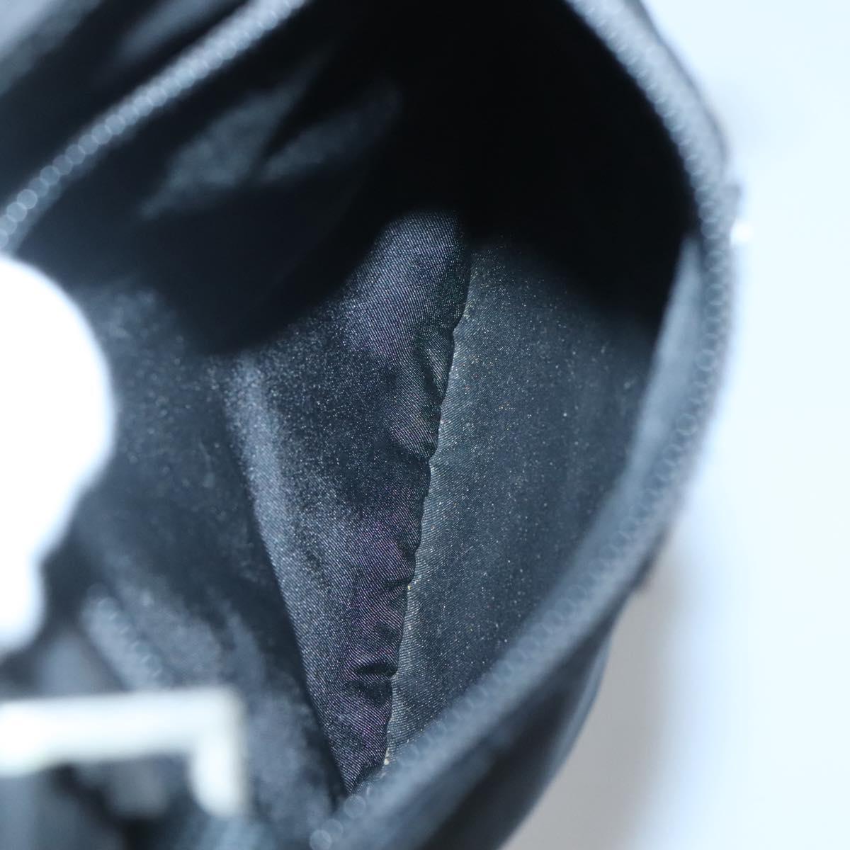 PRADA Shoulder Bag Nylon Black Silver Auth 124290
