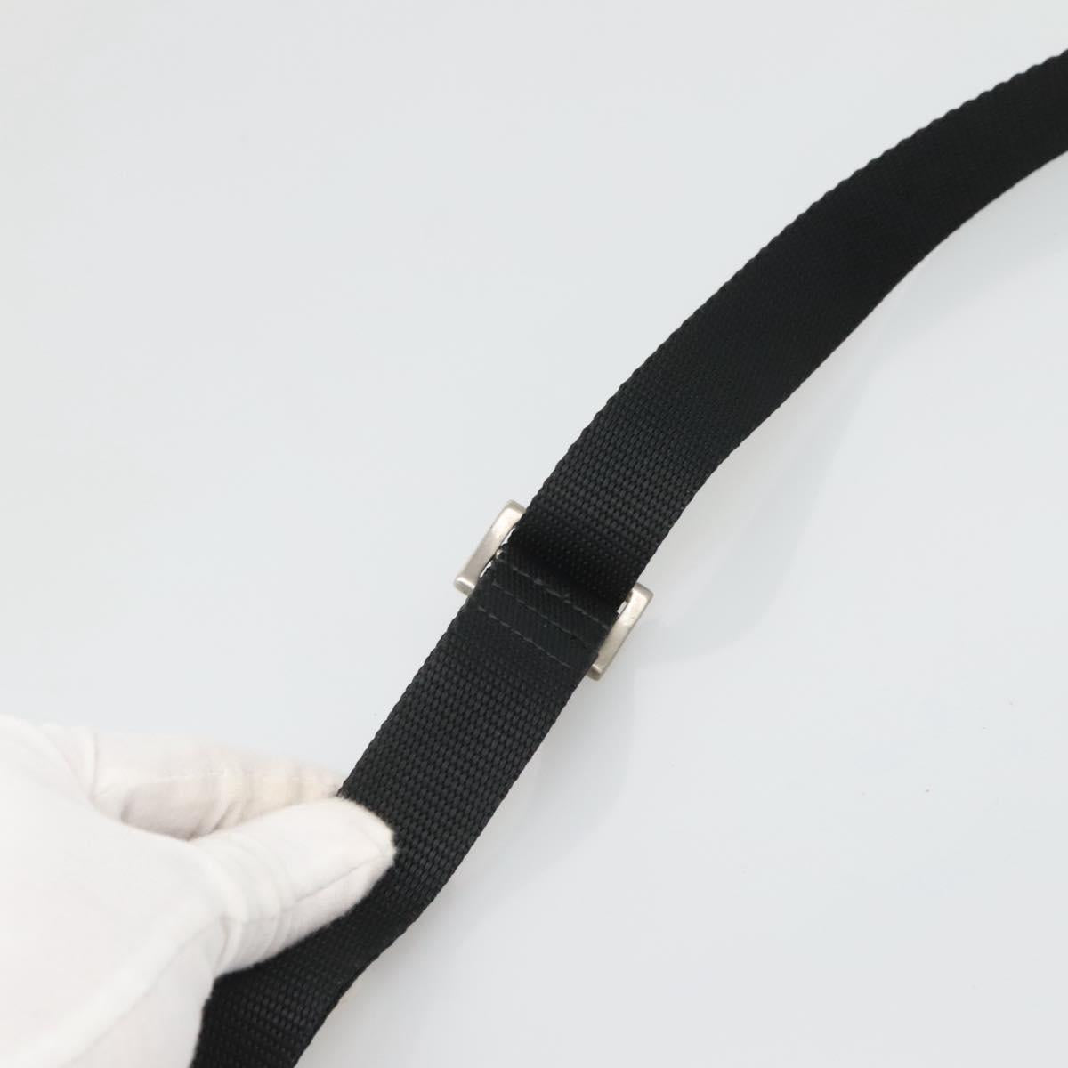 PRADA Shoulder Bag Nylon Black Silver Auth 124290