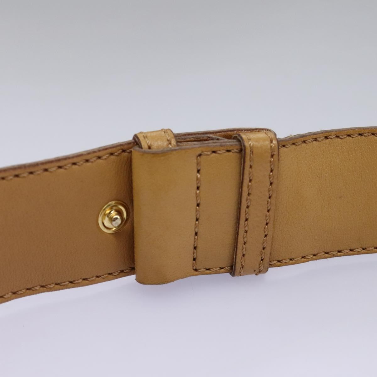 BOTTEGA VENETA INTRECCIATO Shoulder Bag Leather Beige Gold Auth 124293