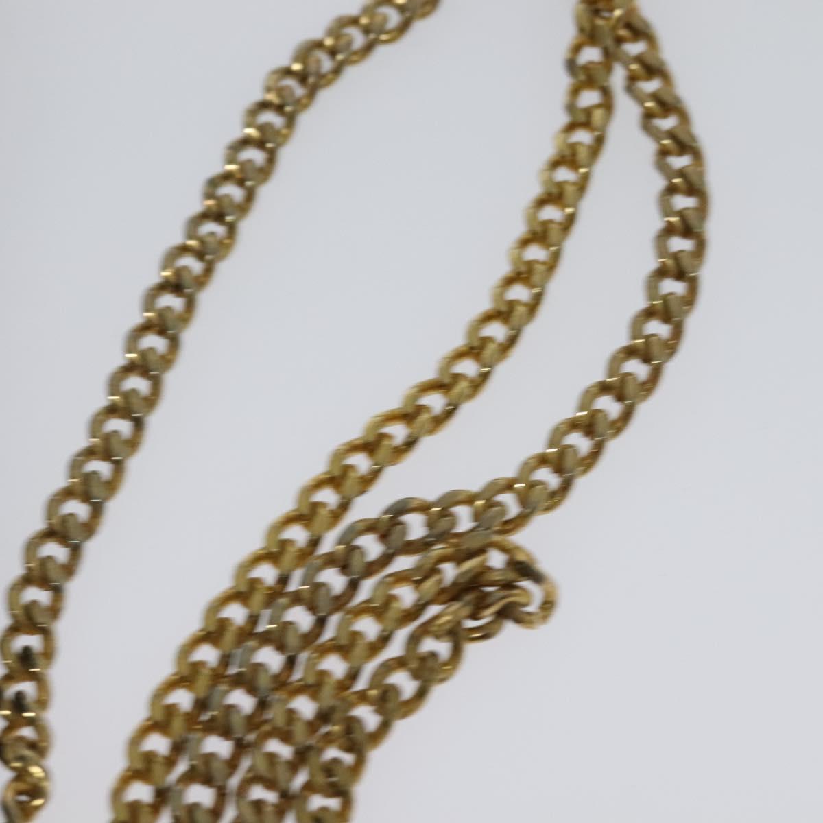 Christian Dior Trotter Canvas Chain Shoulder Bag Black Gold Auth 124297