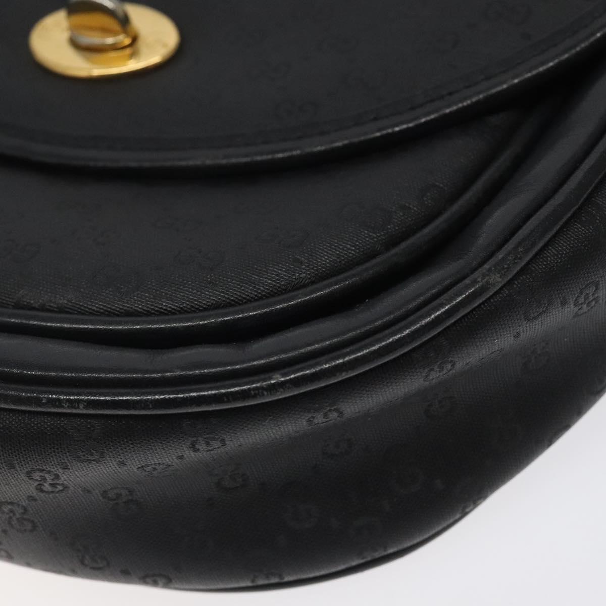 GUCCI Micro GG Canvas Shoulder Bag Black Gold 001 29 0930 Auth 124317