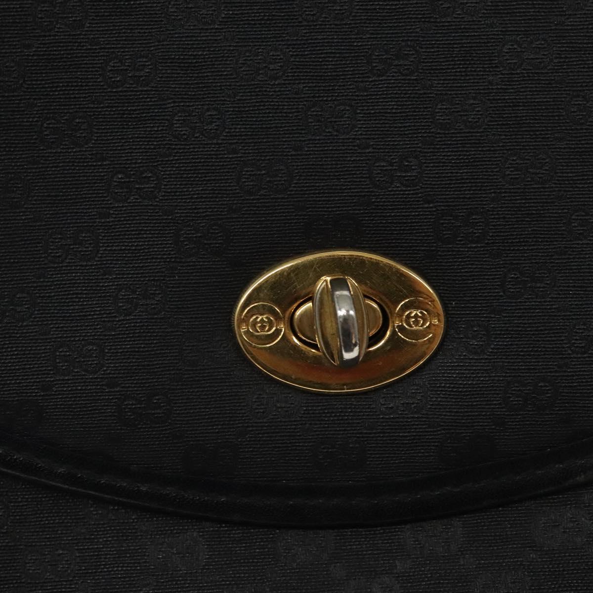 GUCCI Micro GG Canvas Shoulder Bag Black Gold 001 29 0930 Auth 124317