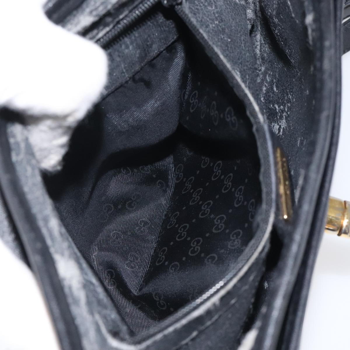 GUCCI Micro GG Canvas Shoulder Bag Black Gold 001 29 0930 Auth 124317