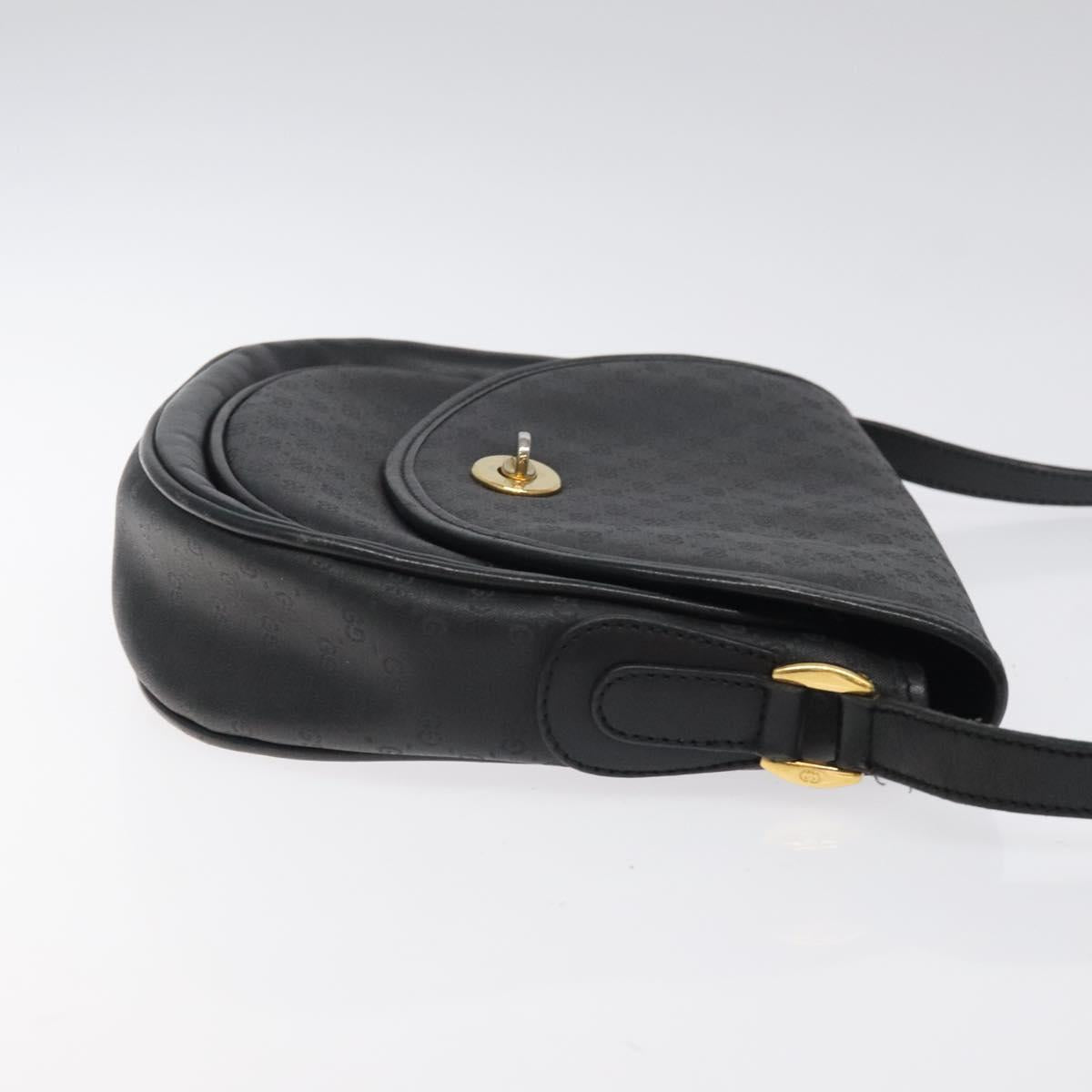 GUCCI Micro GG Canvas Shoulder Bag Black Gold 001 29 0930 Auth 124317