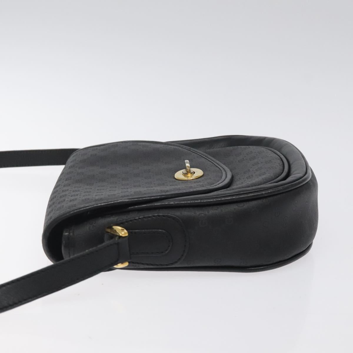 GUCCI Micro GG Canvas Shoulder Bag Black Gold 001 29 0930 Auth 124317