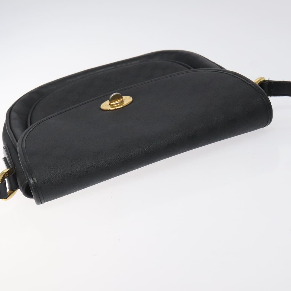 GUCCI Micro GG Canvas Shoulder Bag Black Gold 001 29 0930 Auth 124317
