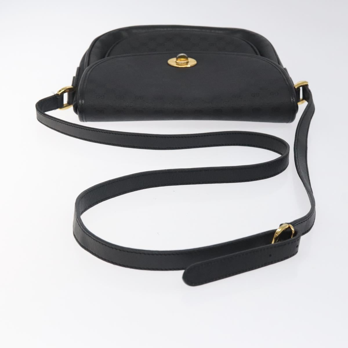 GUCCI Micro GG Canvas Shoulder Bag Black Gold 001 29 0930 Auth 124317
