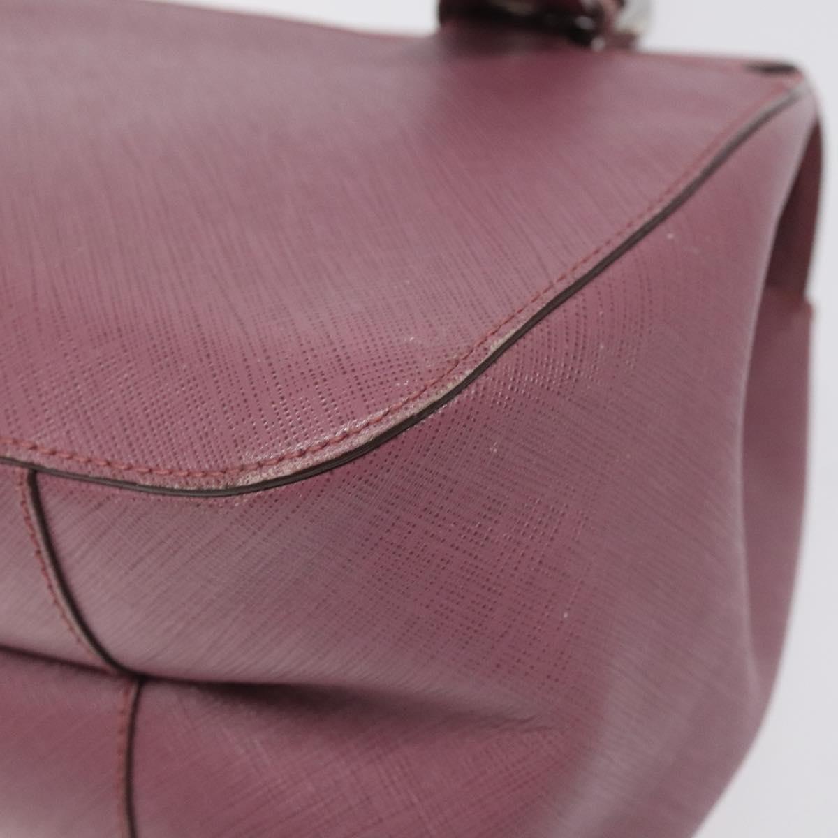 Salvatore Ferragamo Gancini Hand Bag Leather Pink Silver Auth 124355