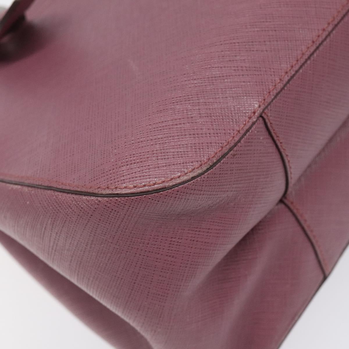 Salvatore Ferragamo Gancini Hand Bag Leather Pink Silver Auth 124355