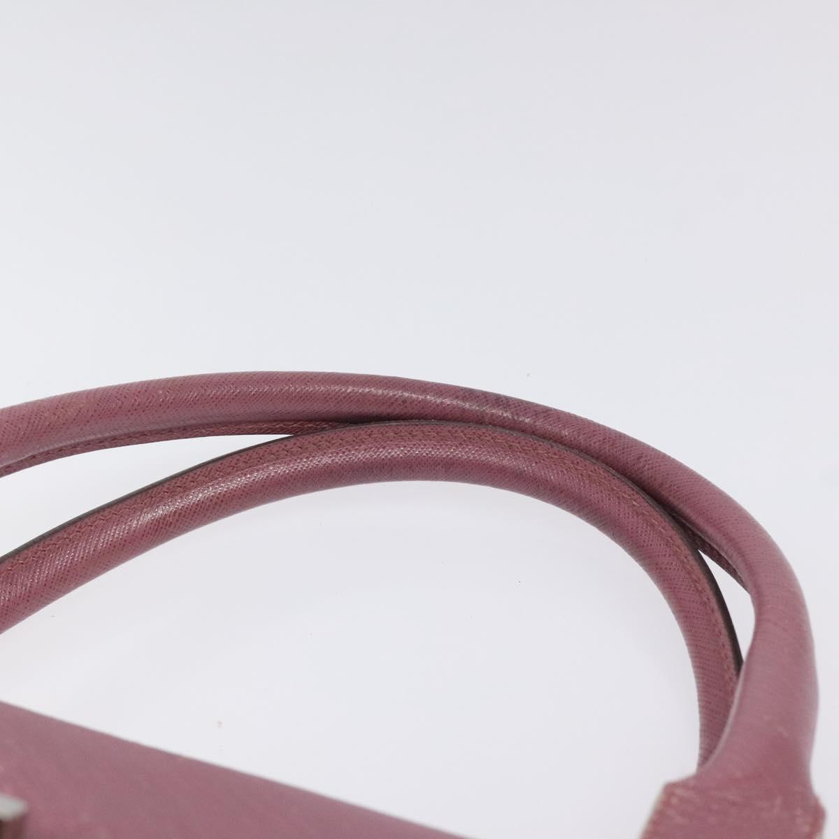 Salvatore Ferragamo Gancini Hand Bag Leather Pink Silver Auth 124355