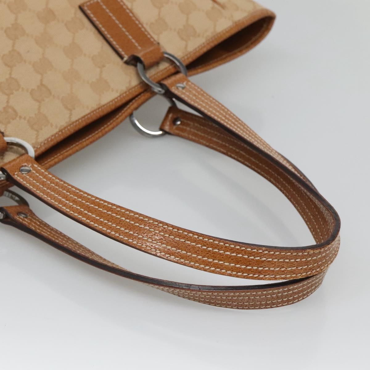 GUCCI GG Canvas Tote Bag Beige gold 113017 Auth 124360