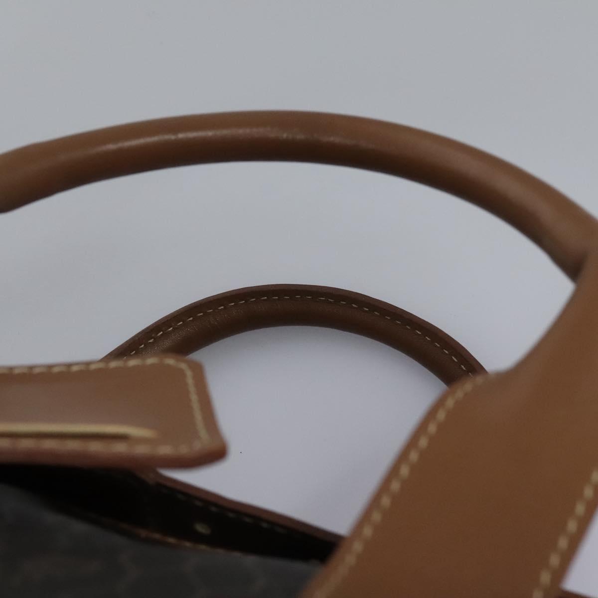 Christian Dior Honeycomb Canvas Boston Bag PVC Black Brown gold Auth 124363