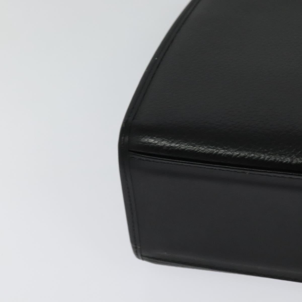 Burberrys Hand Bag Leather 2way Black Silver Auth 124374