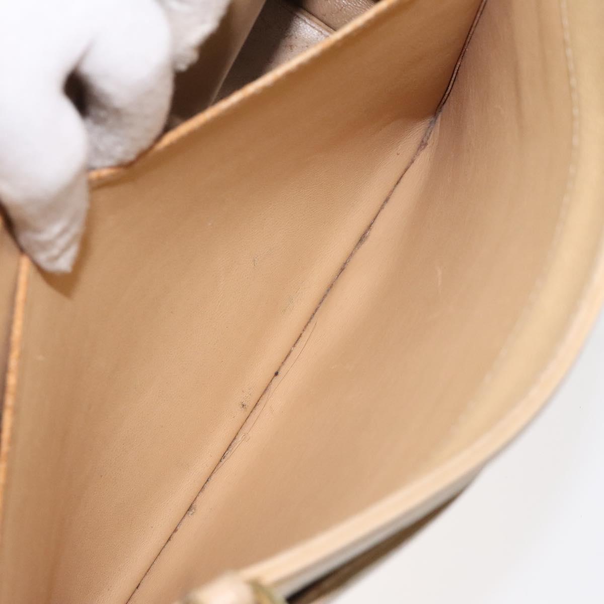 CHANEL Hand Bag Caviar Skin Beige Gold CC Auth 124376