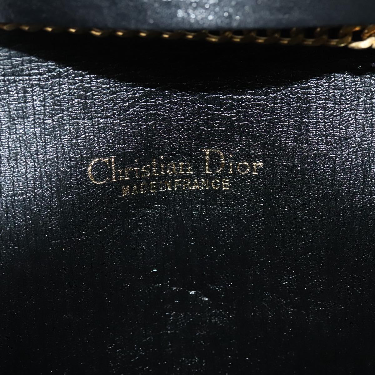 Christian Dior Trotter Canvas Chain Shoulder Bag Brown Gold Auth 124400