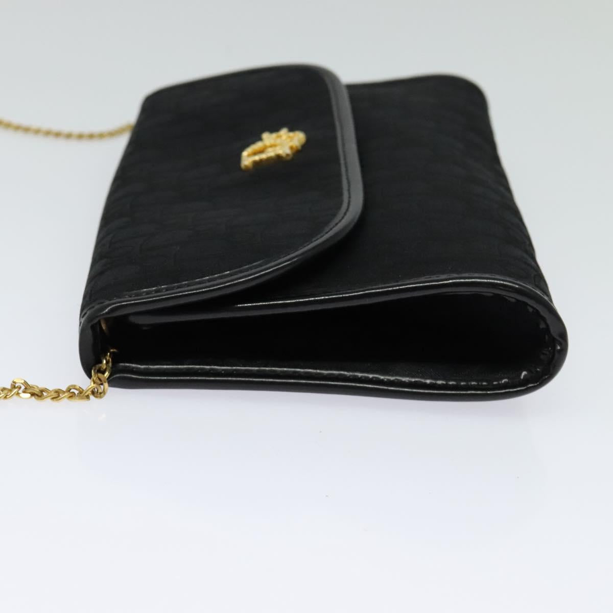 Christian Dior Trotter Canvas Chain Shoulder Bag Brown Gold Auth 124400
