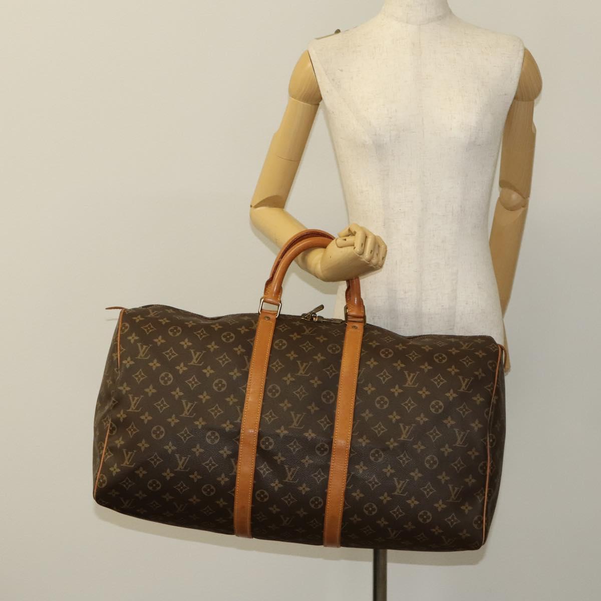 LOUIS VUITTON Monogram Keepall 55 Boston Bag M41424 LV Auth 124409