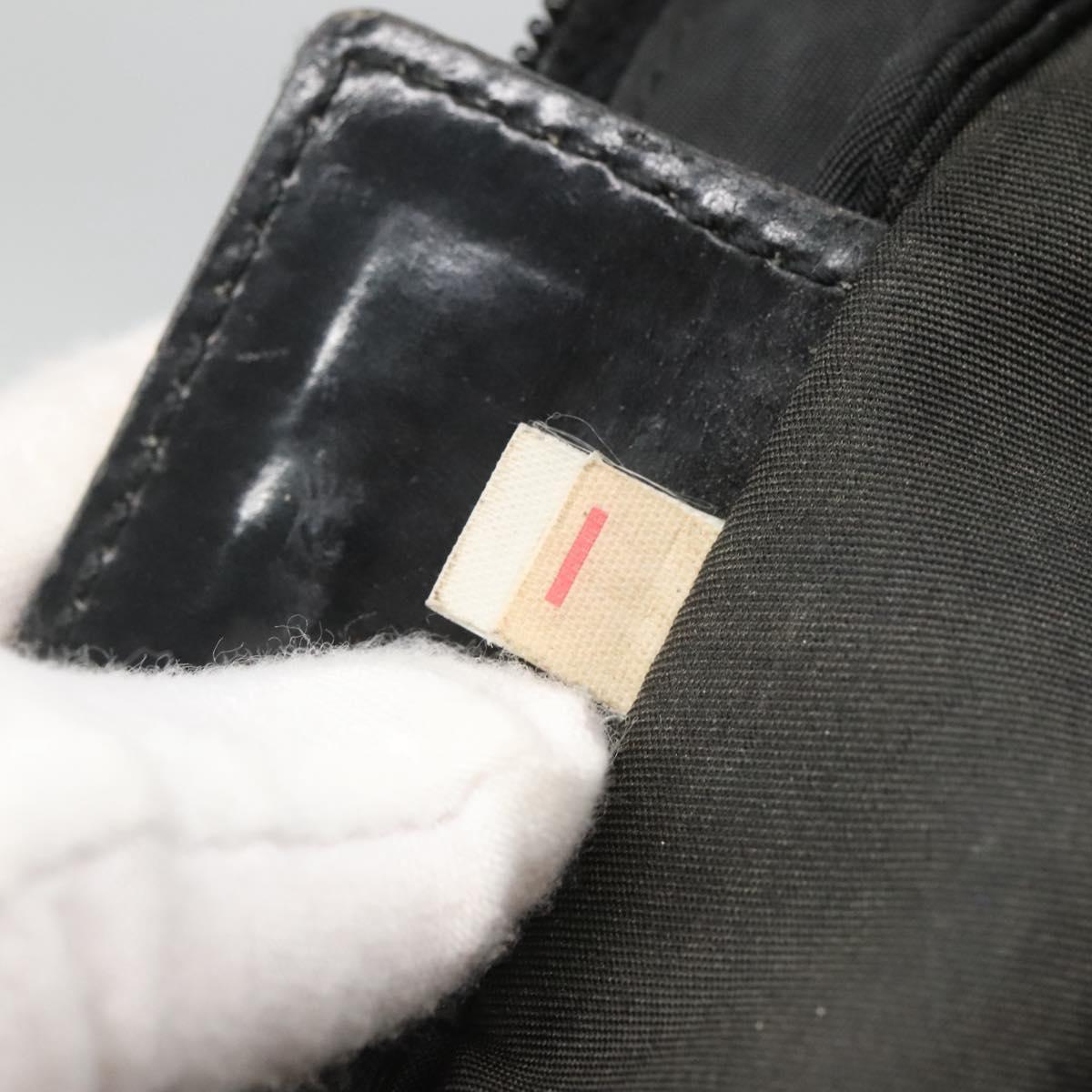 PRADA Shoulder Bag Nylon Black Silver Auth 124420