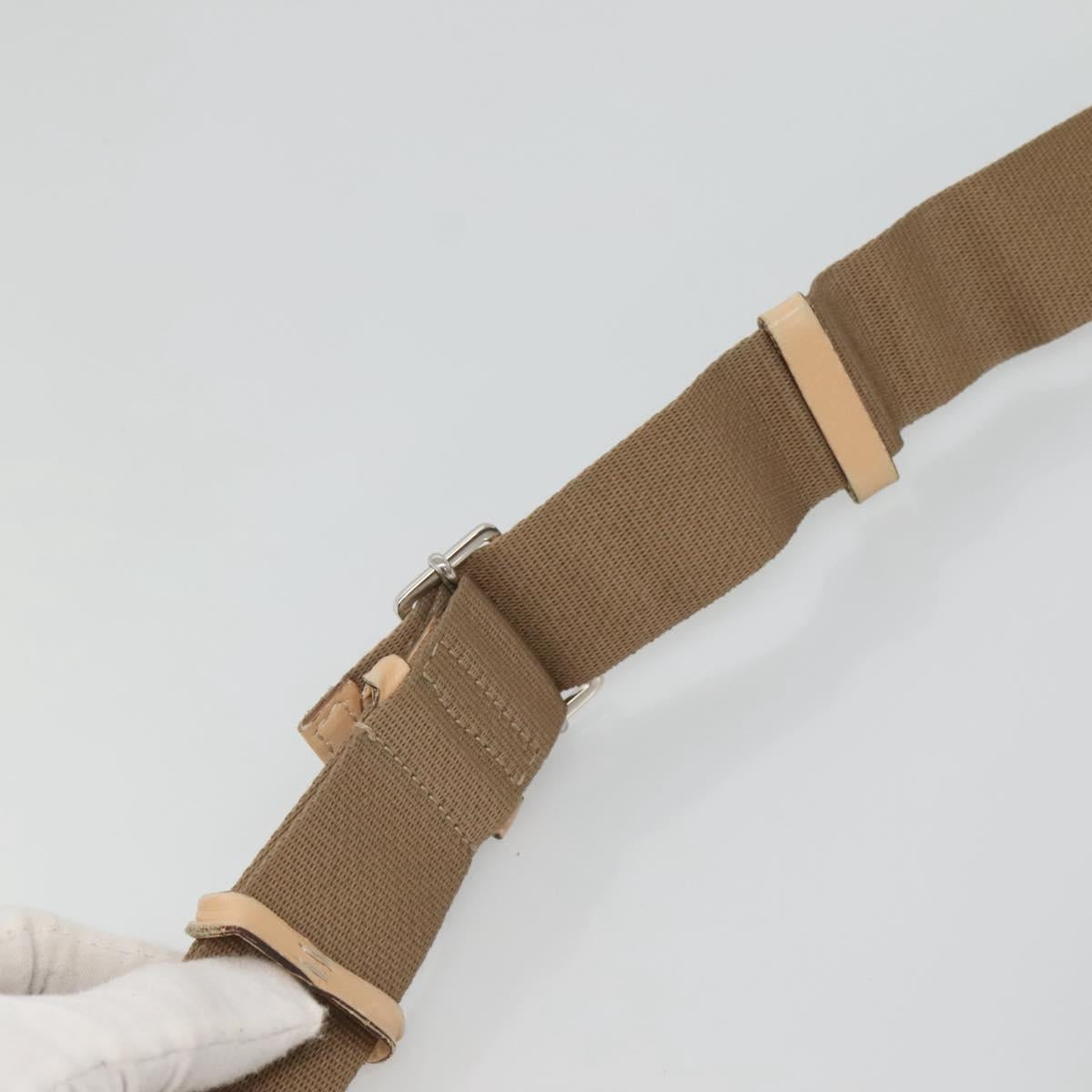 Christian Dior Trotter Canvas Shoulder Bag Beige Gold Auth 124421