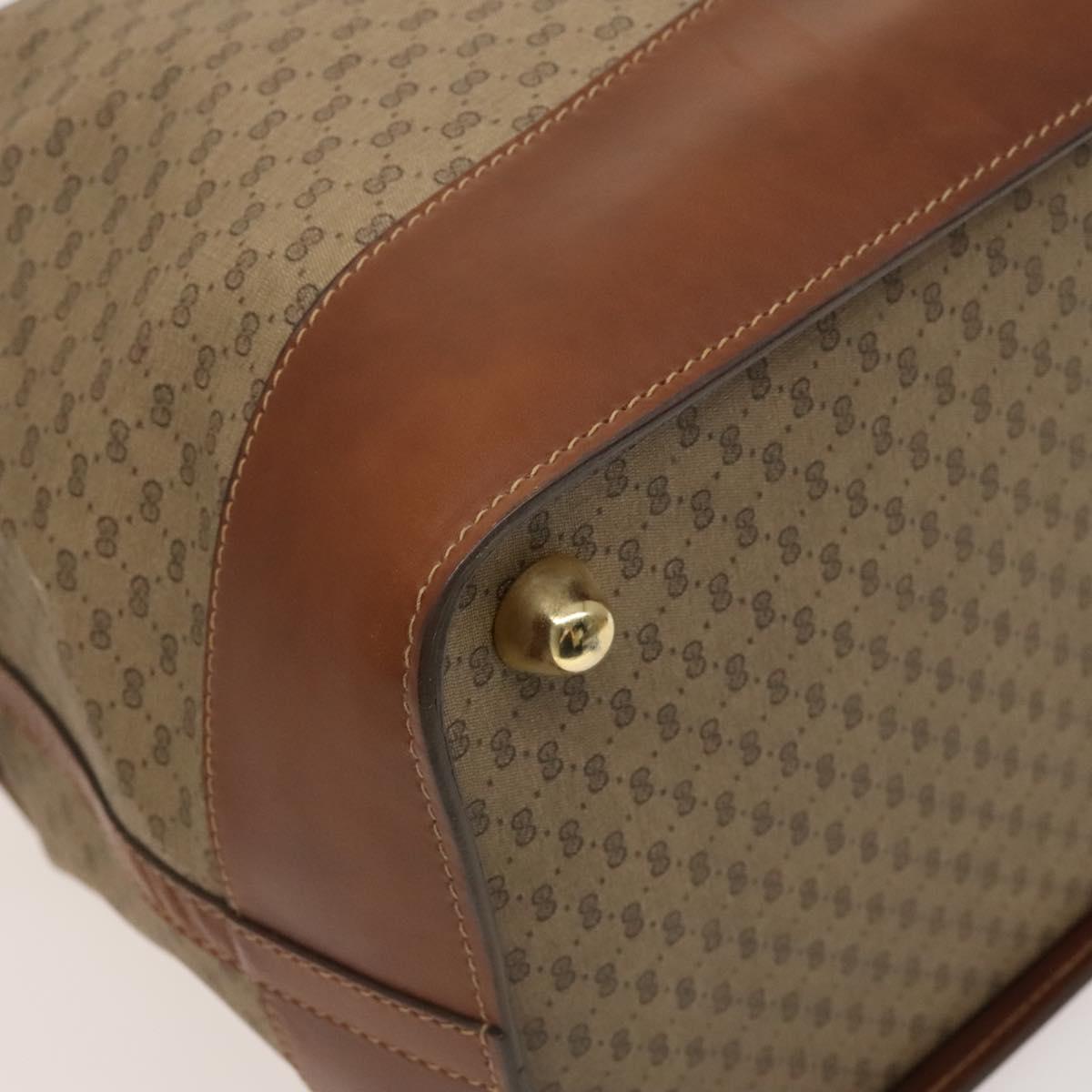 GUCCI Micro GG Supreme Boston Bag PVC Beige Gold 012 024 0467 45 Auth 124459