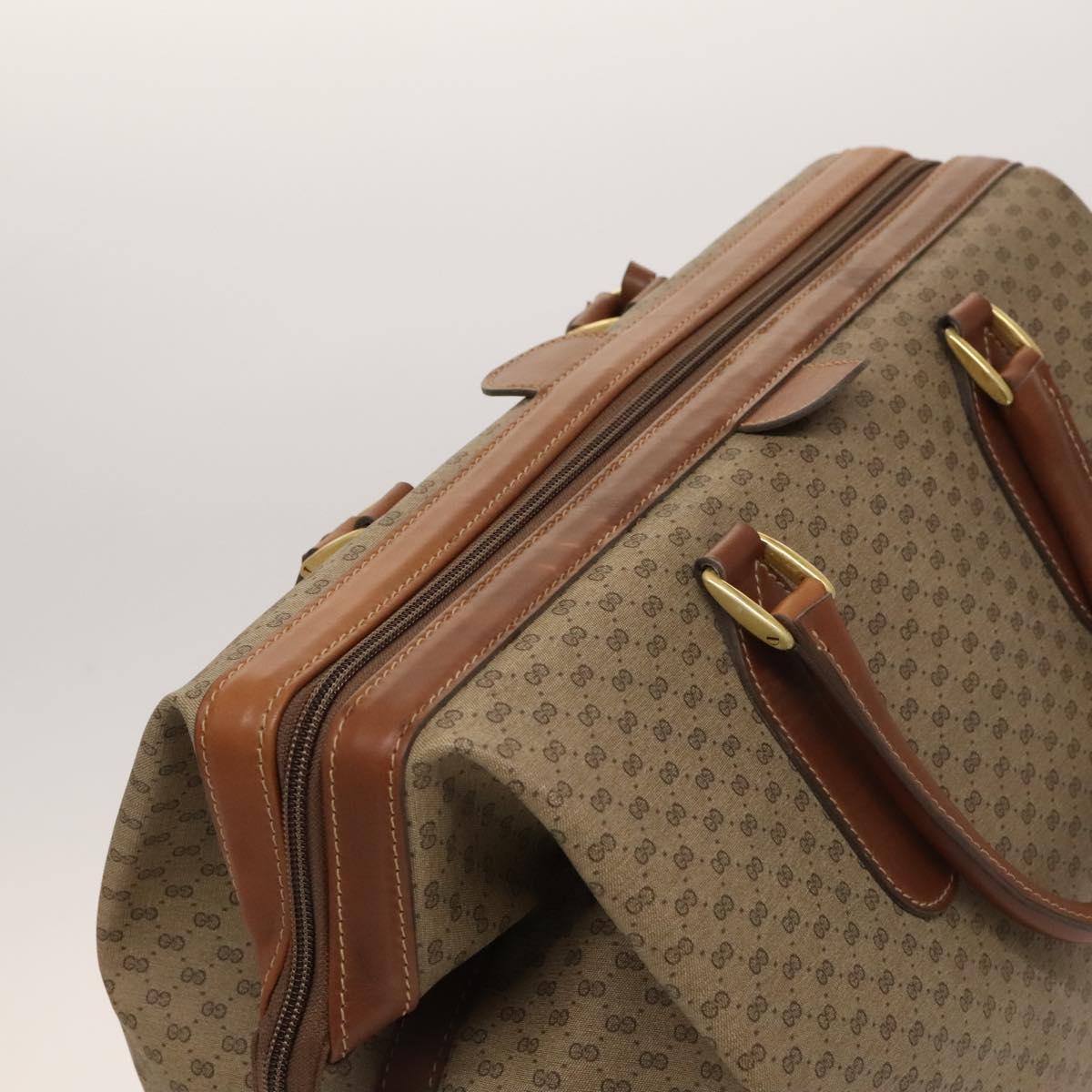 GUCCI Micro GG Supreme Boston Bag PVC Beige Gold 012 024 0467 45 Auth 124459