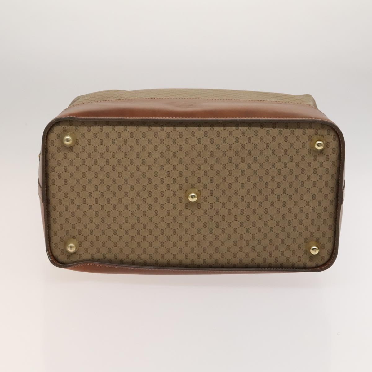 GUCCI Micro GG Supreme Boston Bag PVC Beige Gold 012 024 0467 45 Auth 124459
