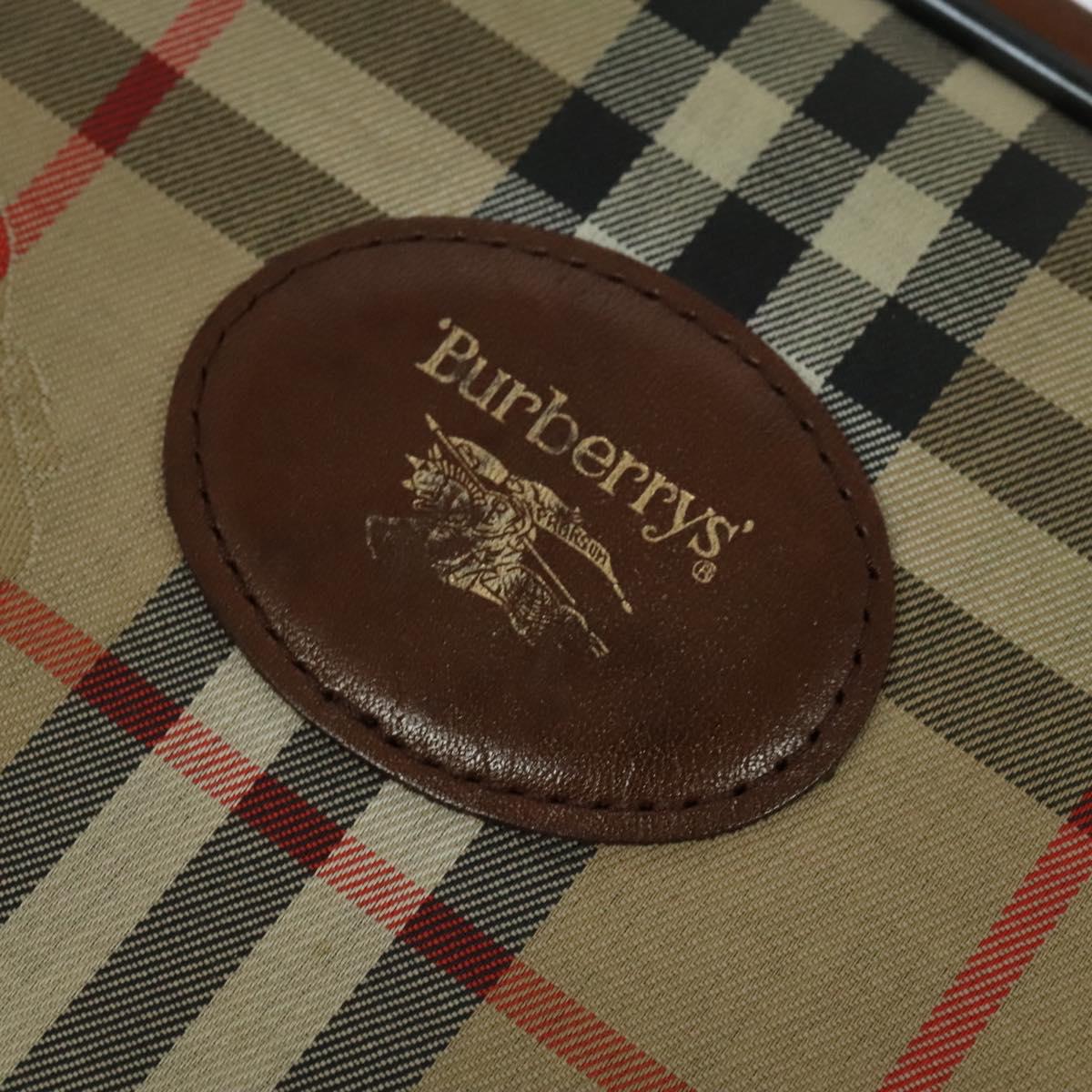 Burberrys Nova Check Shoulder Bag Canvas Beige Gold Auth 124461