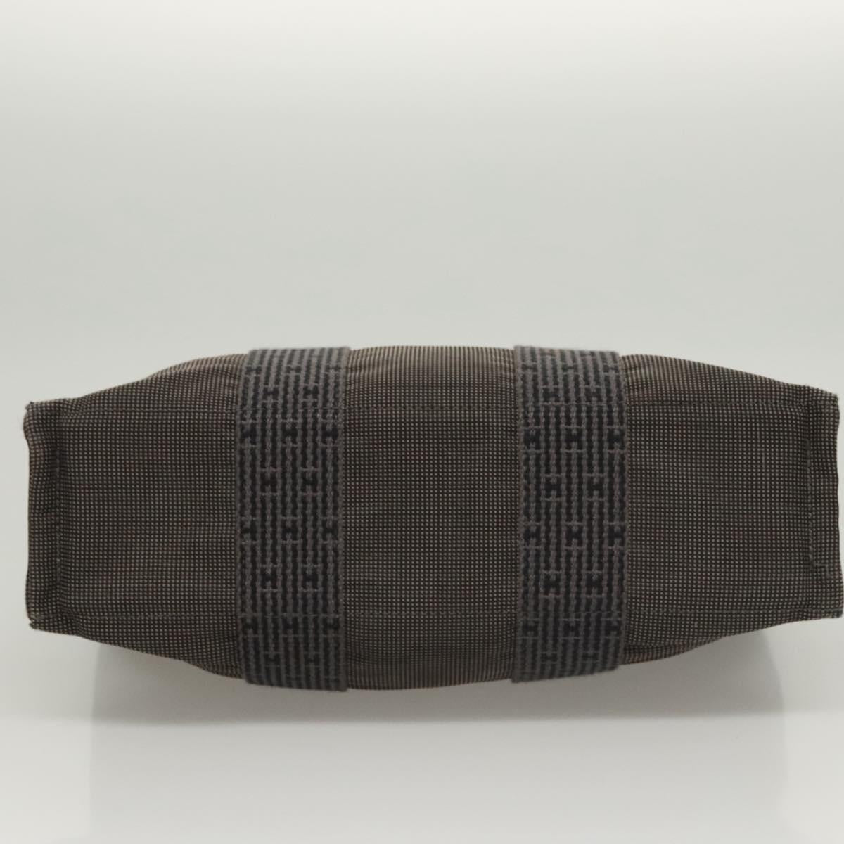 HERMES Her Line PM Tote Bag Canvas Gray Auth 124467