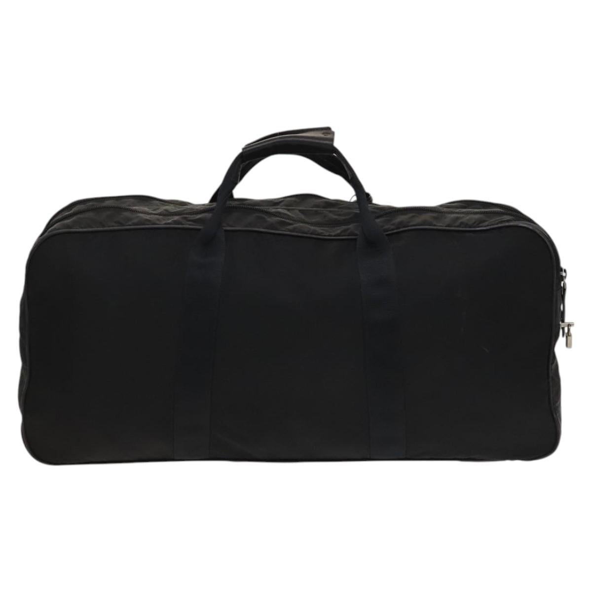 PRADA Boston Bag Nylon Black Auth 124487