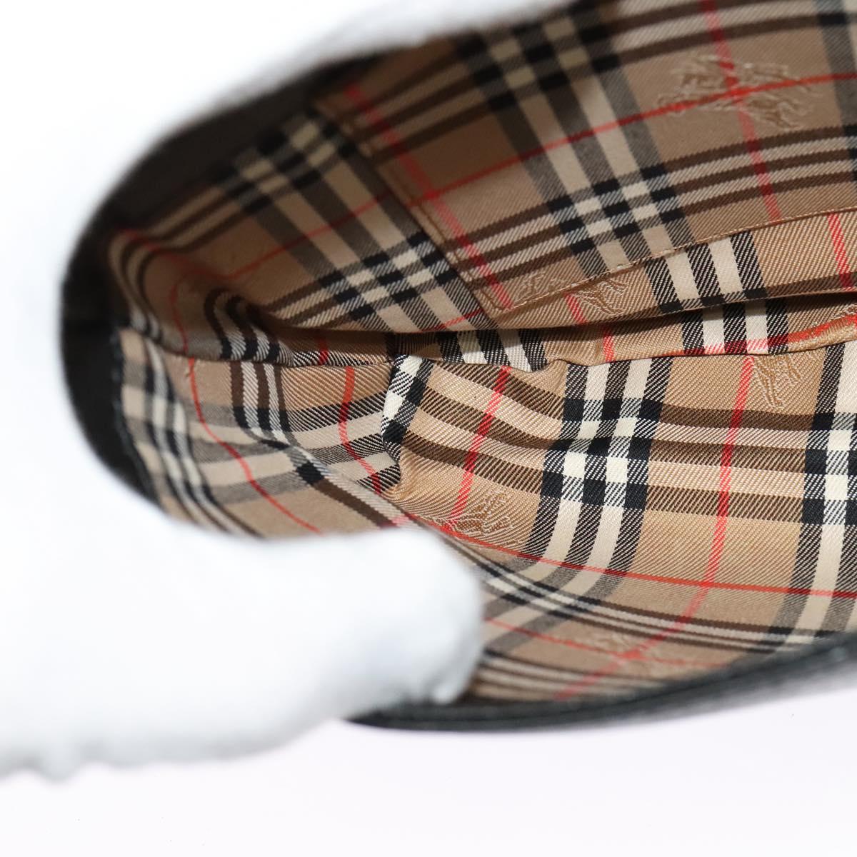 Burberrys Shoulder Bag Leather Black Gold Auth 124499