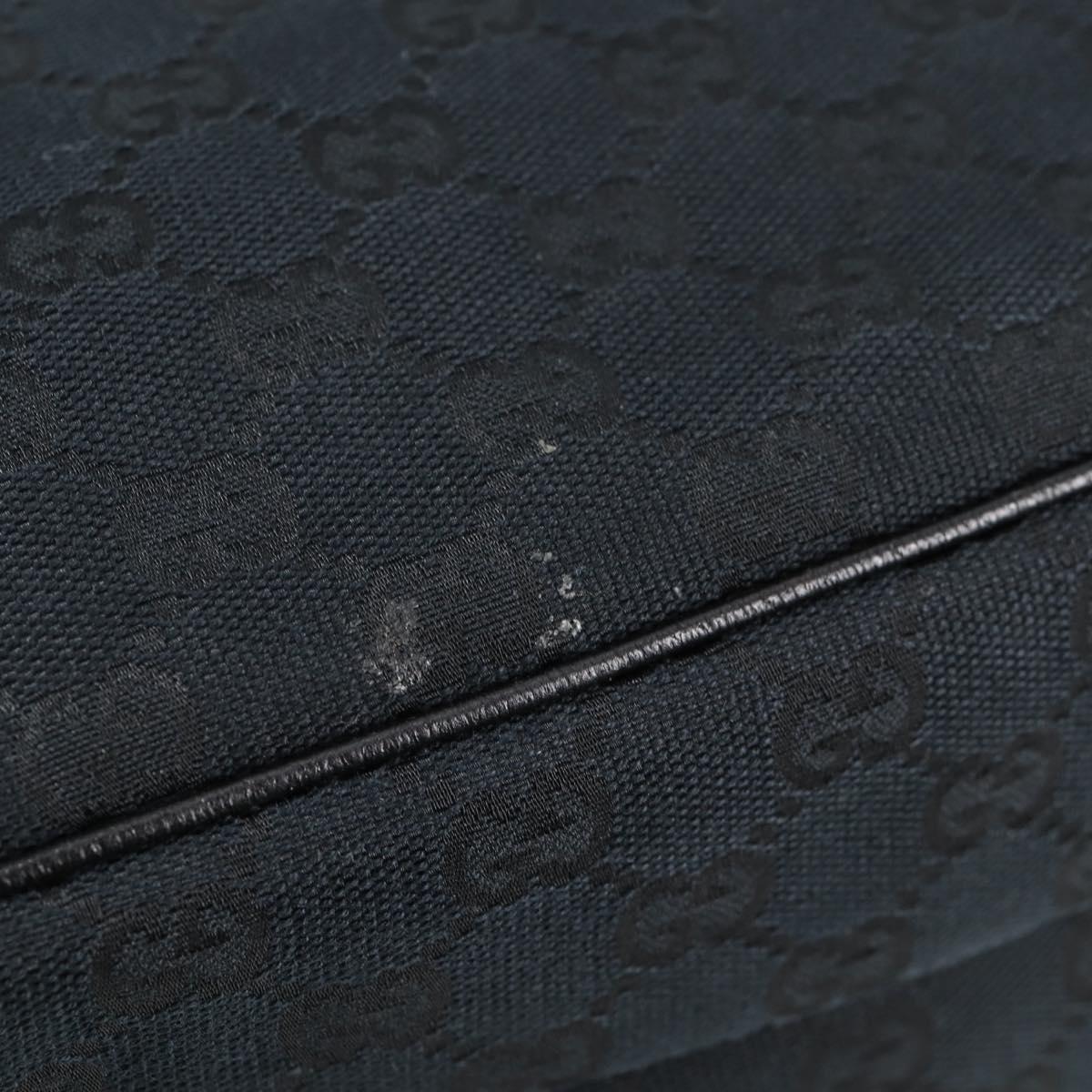 GUCCI GG Canvas Shoulder Bag Black Gold 146243 Auth 124500V