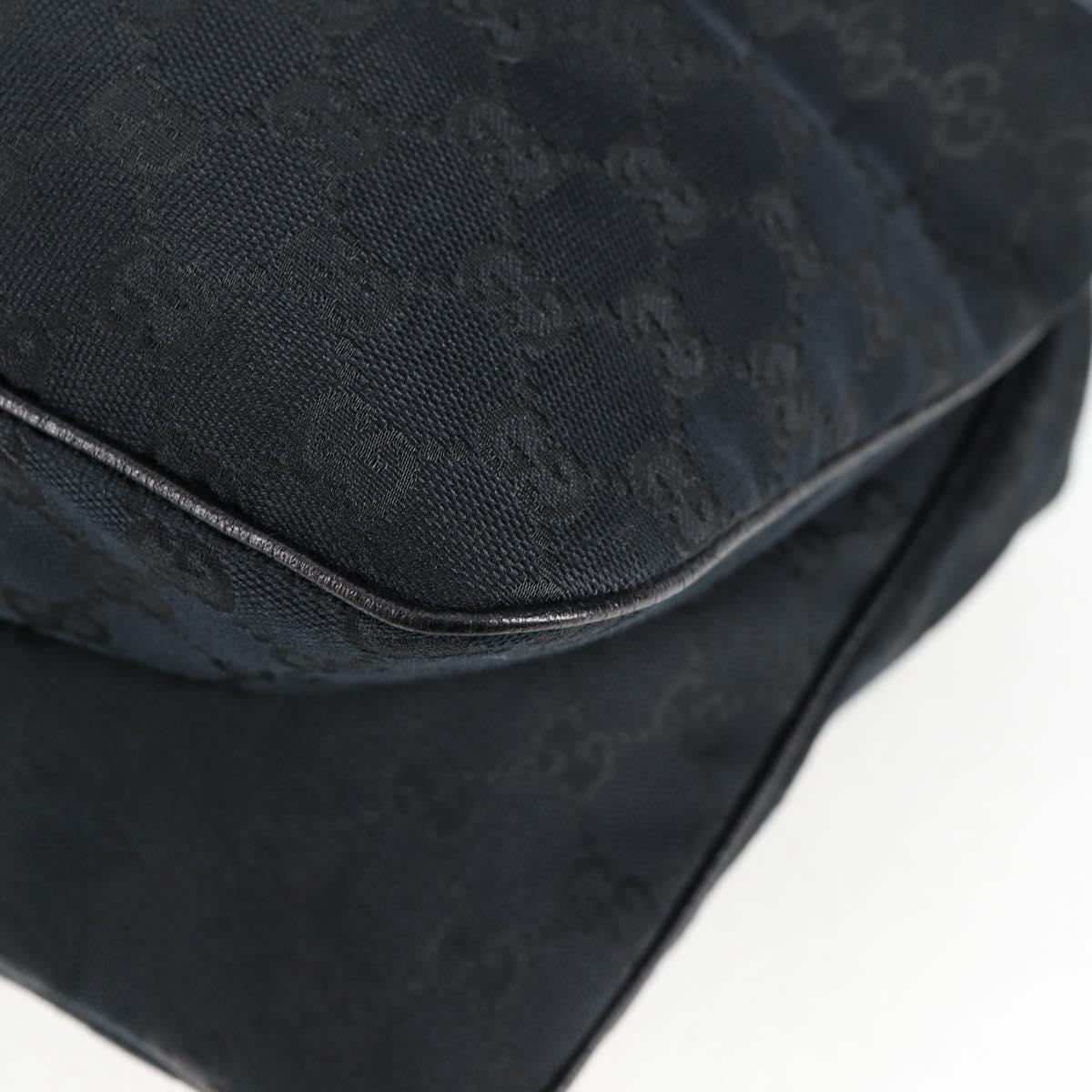 GUCCI GG Canvas Shoulder Bag Black Gold 146243 Auth 124500V