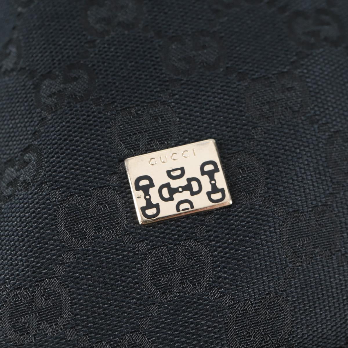 GUCCI GG Canvas Shoulder Bag Black Gold 146243 Auth 124500V