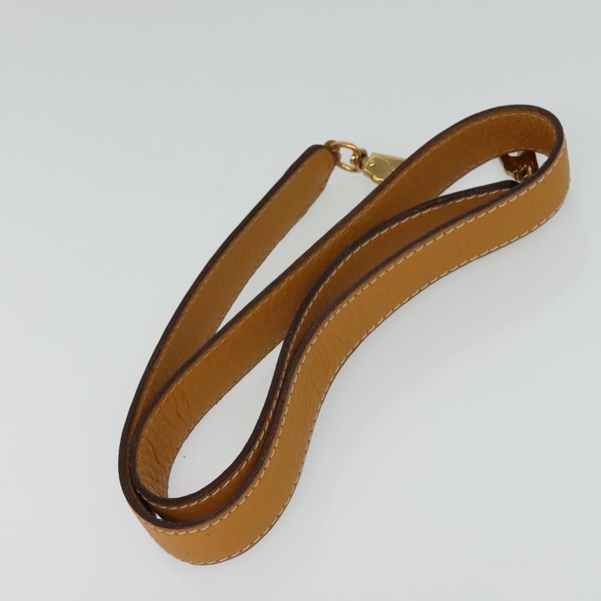 CELINE Hand Bag Leather 2way Yellow Auth 124515