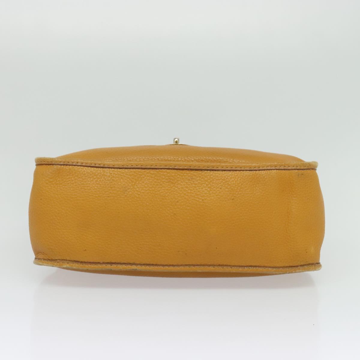 CELINE Hand Bag Leather 2way Yellow Auth 124515