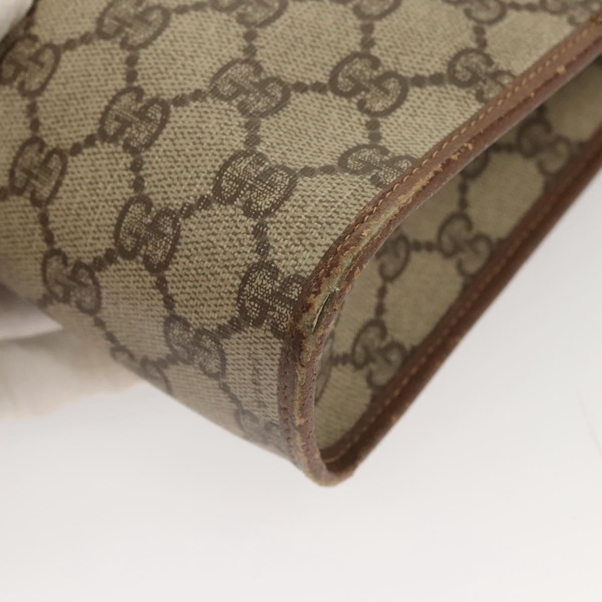 GUCCI GG Supreme Clutch Bag PVC Beige 97 01 037 Auth 124518