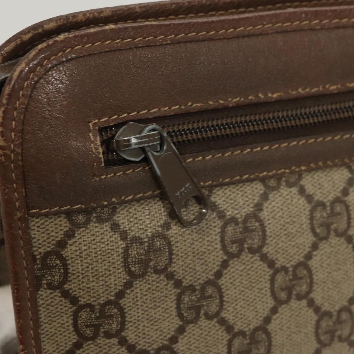 GUCCI GG Supreme Clutch Bag PVC Beige 97 01 037 Auth 124518