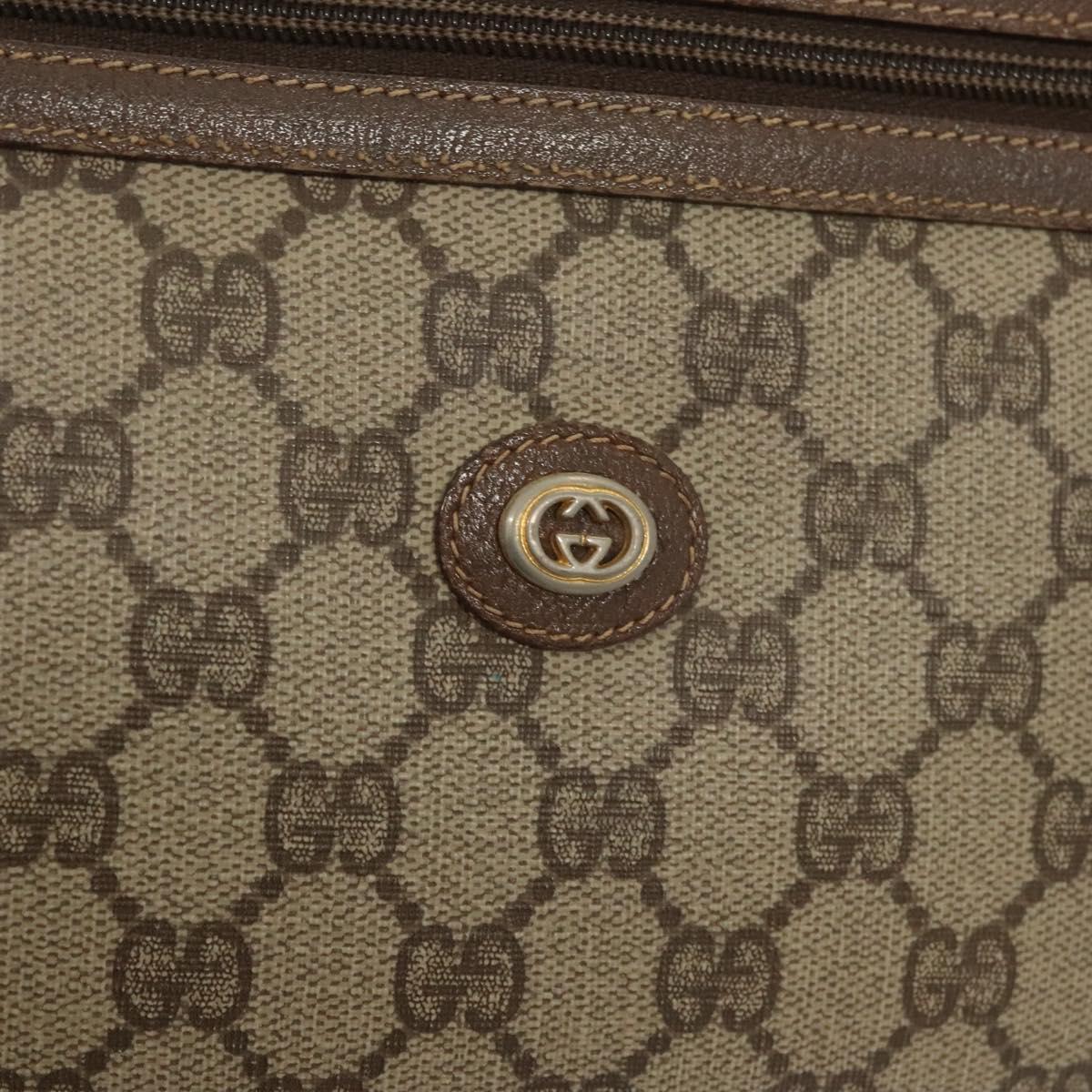 GUCCI GG Supreme Clutch Bag PVC Beige 97 01 037 Auth 124518