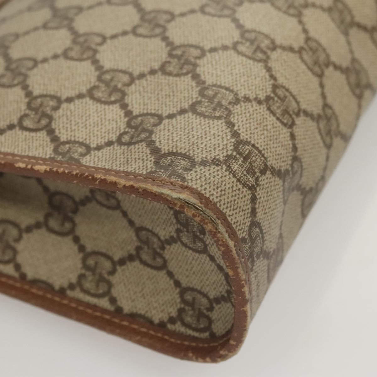 GUCCI GG Supreme Clutch Bag PVC Beige 97 01 037 Auth 124518