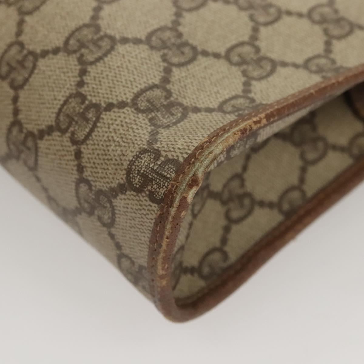 GUCCI GG Supreme Clutch Bag PVC Beige 97 01 037 Auth 124518