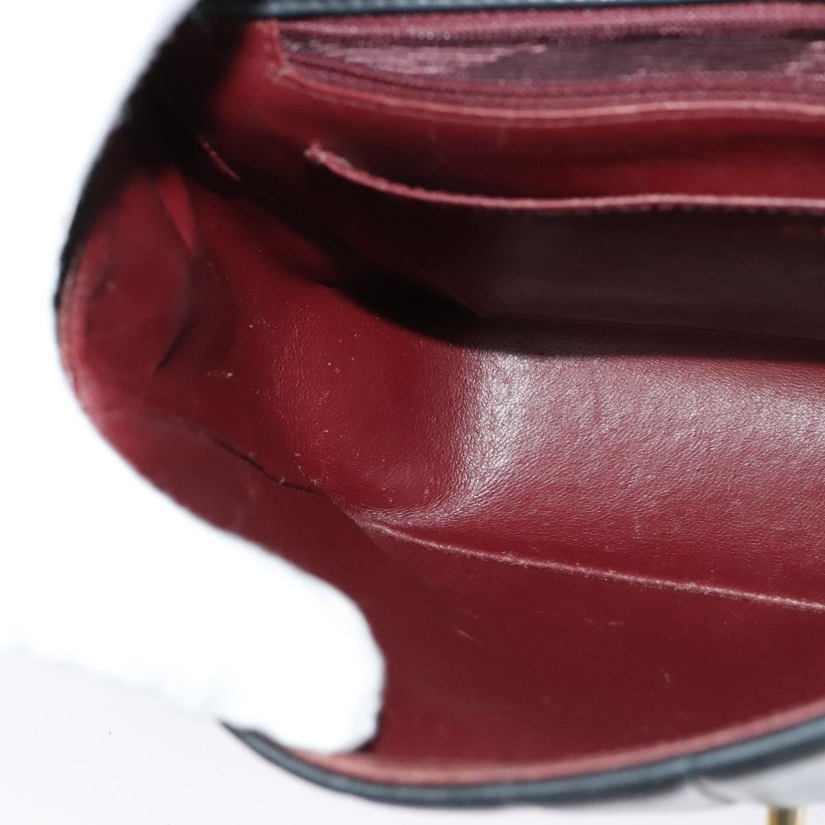 CHANEL Matelasse Mademoiselle Shoulder Bag Lamb Skin Black Gold CC Auth 124522